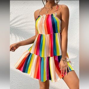 SHEIN Multicolor Striped Mini Dress
